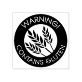 警告はグルテンセリアック小麦アレルギーを含む ラバースタンプ (インプリント)