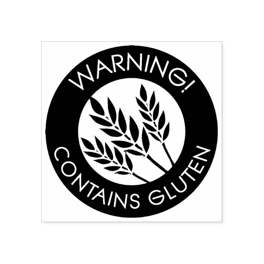 警告はグルテンセリアック小麦アレルギーを含む ラバースタンプ (インプリント)