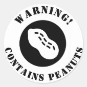 警告はナッツ食品ラベルを含む ラウンドシール (正面)