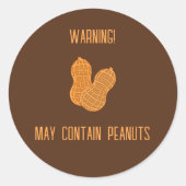 警告はピーナッツの丸いステッカーが含まクラシックれている ラウンドシール (正面)