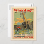 警告は仕事に気を付けて ポストカード (正面/裏面)