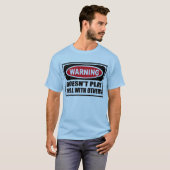 警告は他と男性T-Shirをよく演じません Tシャツ (正面フル)