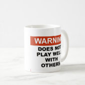 警告は他とNOTPLAYをよくします コーヒーマグカップ (正面右)