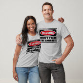 警告は動物に人のTシャツを食べ物を与えません Tシャツ (ユニセックス)