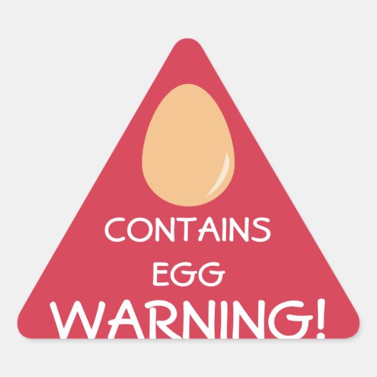 警告は卵のアレルゲンのラベルを含んでいます 三角形シール (正面)