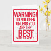 警告は父の日の挨拶状を開けません カード (黄色い花)