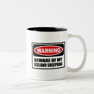 警告は私のアイスランドの牧羊犬のマグの用心します ツートーンマグカップ