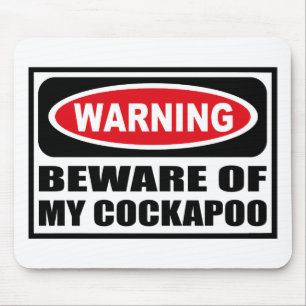 警告は私のCOCKAPOOのマウスパッドの用心します マウスパッド