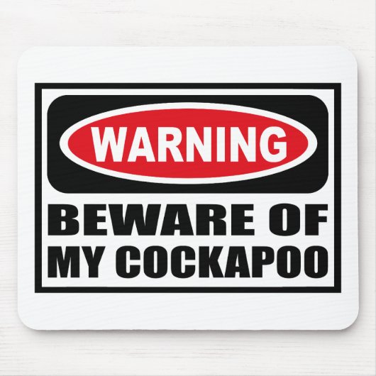 警告は私のCOCKAPOOのマウスパッドの用心します マウスパッド (正面)