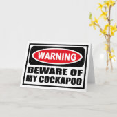 警告は私のCOCKAPOOの挨拶状の用心します カード (黄色い花)