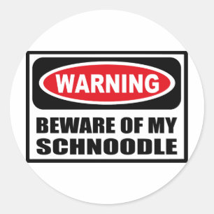 警告は私のSCHNOODLEのステッカーの用心します ラウンドシール