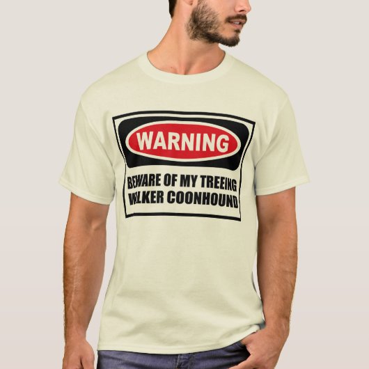 警告は私のTREEINGの歩行者のCOONHOUND Menの用心します Tシャツ (正面)