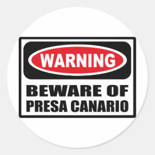 警告はPRESA CANARIOのステッカーの用心します ラウンドシール