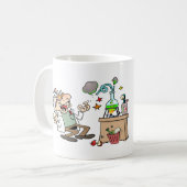 警告を用いるPersonalizableのおもしろいな気違いの科学者 コーヒーマグカップ (正面左)