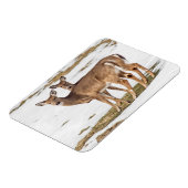 警告を発する白尾の鹿2頭 マグネット (左側)