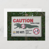 警告アリゲータサインはがき ポストカード (正面/裏面)