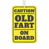 警告オールドファートオンボードおもしろい誕生日 カーエアーフレッシュナー (裏面)