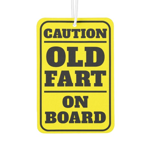 警告オールドファートオンボードおもしろい誕生日 カーエアーフレッシュナー (裏面)