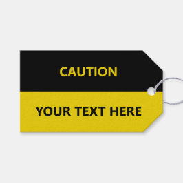 警告カスタマイズ黄色の黒 ギフトタグ