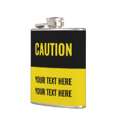 警告カスタマイズ黄色の黒 フラスク (左)