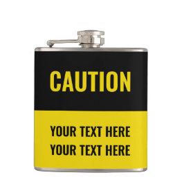 警告カスタマイズ黄色の黒 フラスク