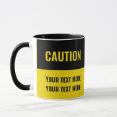 警告カスタマイズ黄色の黒 マグカップ (左)