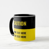 警告カスタマイズ黄色の黒 マグカップ (正面左)