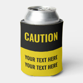 警告カスタマイズ黄色の黒 缶クーラー
