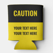 警告カスタマイズ黄色の黒 缶クーラー (裏面)