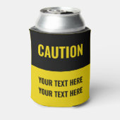 警告カスタマイズ黄色の黒 缶クーラー (缶裏面)