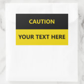 警告カスタマイズ黄色の黒 長方形シール (バッグ)