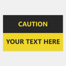 警告カスタマイズ黄色の黒 長方形シール