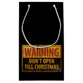 警告クリスマスまで開かないで スモールペーパーバッグ (裏面)