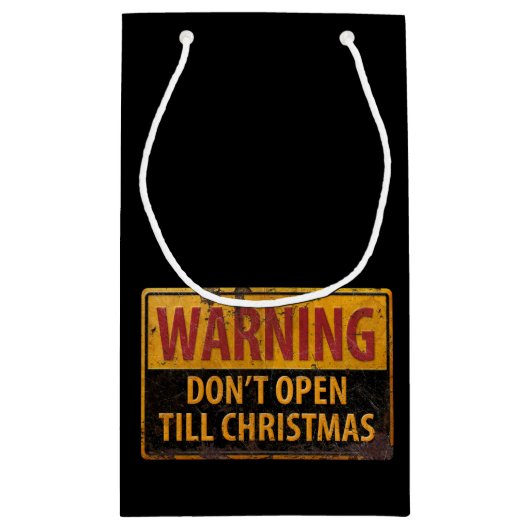 警告クリスマスまで開かないで スモールペーパーバッグ (裏面)