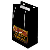 警告クリスマスまで開かないで スモールペーパーバッグ (裏面アングル)