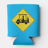 警告サインイエローゴルフカート交差点 缶クーラー (裏面)