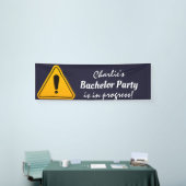 警告サインバチュラーパーティの進行中 横断幕 (トレードショー)