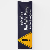 警告サインバチュラーパーティの進行中 横断幕 (縦)