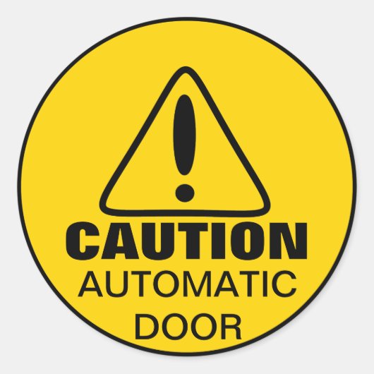 警告サイン自動ドア ラウンドシール (正面)