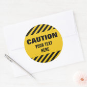 警告ストライプ文字 ラウンドシール (封筒)