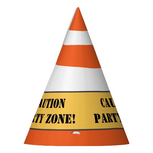 「警告パーティーゾーン」建築をテーマにした誕生日 パーティーハット (左)