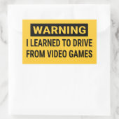 警告ビデ学オ・ゲームから 長方形シール (バッグ)