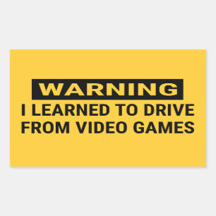 警告ビデ学オ・ゲームから 長方形シール