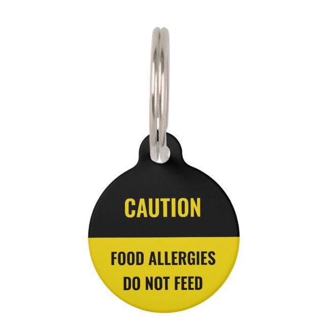 警告ブラックイエローカスタムの犬の名前の情報 ペット　ネームタグ (正面)