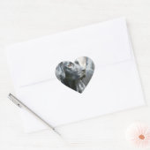 警告ブラックラボステッカー ハートシール (封筒)