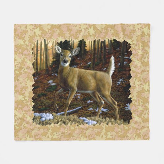 警告ホワイトテールモード フリースブランケット (正面(横))