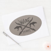 警告ムービーアイコン 楕円形シール (封筒)