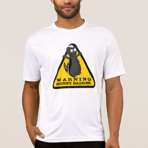警告ラーテル(ミツアナグマ)! Tシャツ