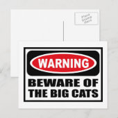 警告大きな猫葉書に用心 ポストカード (正面/裏面)