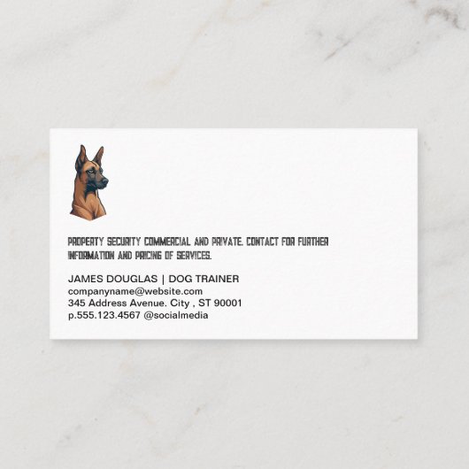 警告時に犬を守る 名刺 (裏面)